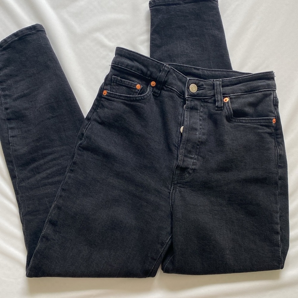 &Denim h&m black mom jean size 2